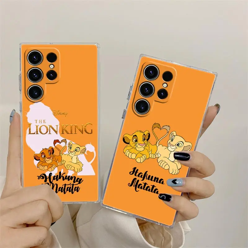 Disney The Lion King HAKUNA MATATA Phone Case For Samsung Galaxy S24 S25 S23 S21 Ultra S20 FE S22 Plus S24FE A35 A55 Clear Cover