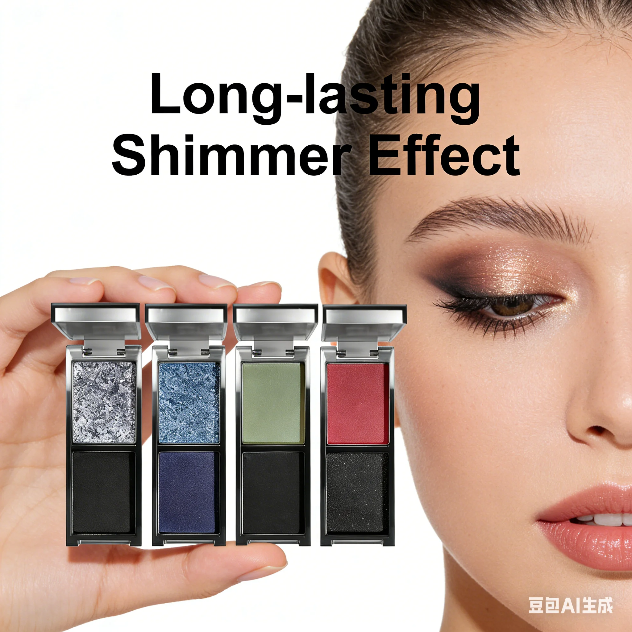 Matte Black Eye Shadow Palette Dark Red Silvery Color Shimmer Matte Smoked Eye Shadow Highlighter Makeup Pigment
