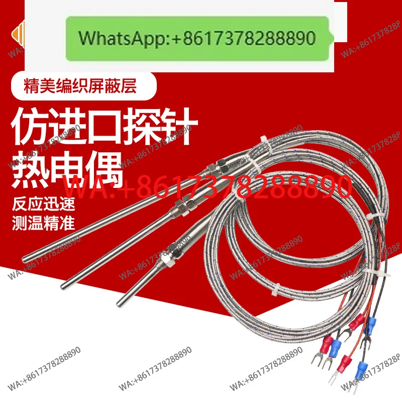 Temperature Sensor CA-WRNT-187 K Thermocouple M8 Threaded Probe Thermocouple Temperature Sensing Rod