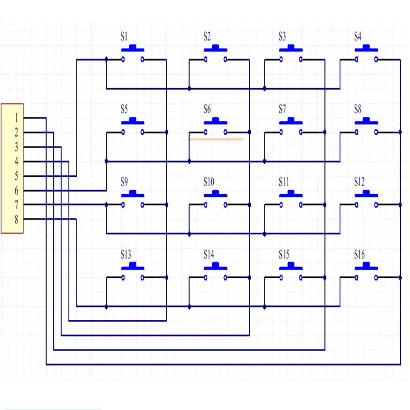 마이크로 스위치 4X4 매트릭스 키보드 16 키 MCU 외부 확장 키보드 모듈