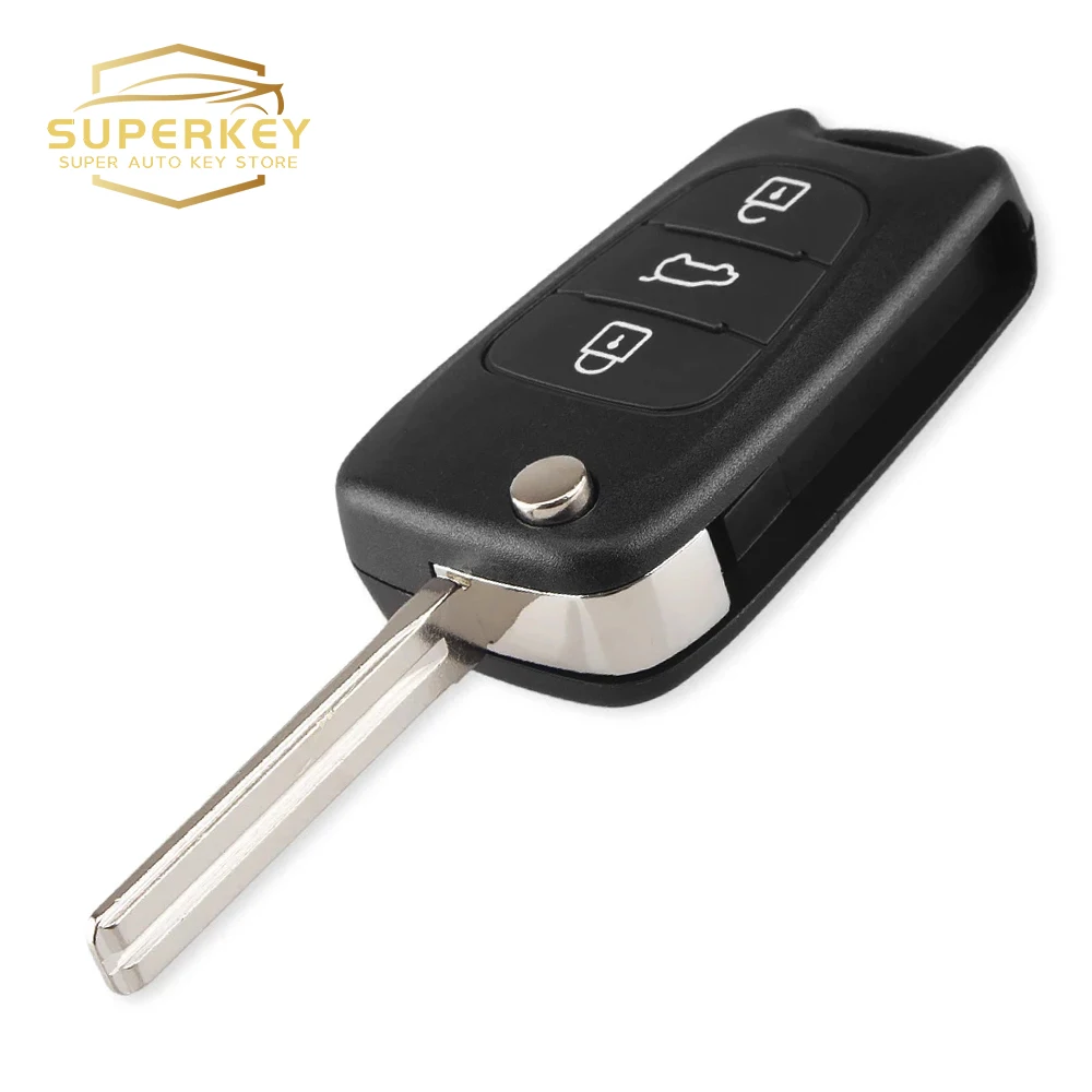 SUPERKEY odwróć obudowa pilota z kluczykiem samochodowym 3 przyciski dla Hyundai I20 I30 IX35 I35 dla Kia K2 K5 Rio 3 Picanto Ceed Cerato Sportage