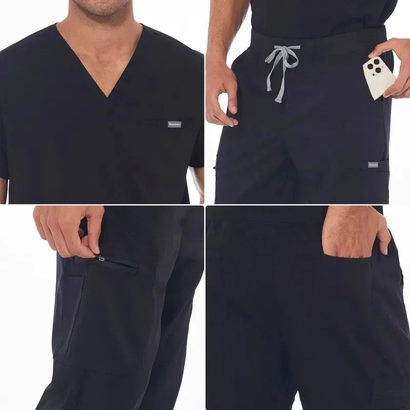 Pet Grooming Institution Scrub Uniforms High Quality V-neck Tops Pants Scrubs Set Spa Uniforms Unisex Work Clothes Medical Suits