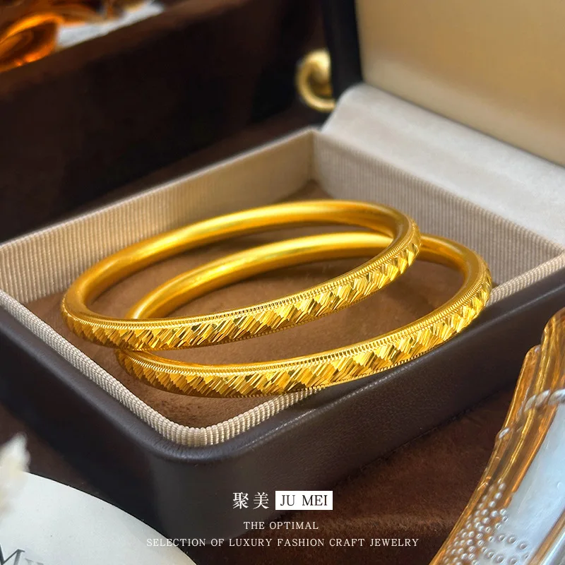 9999 24K real gold store same style women's gold bracelet exquisite luxury beautiful jewelry gift