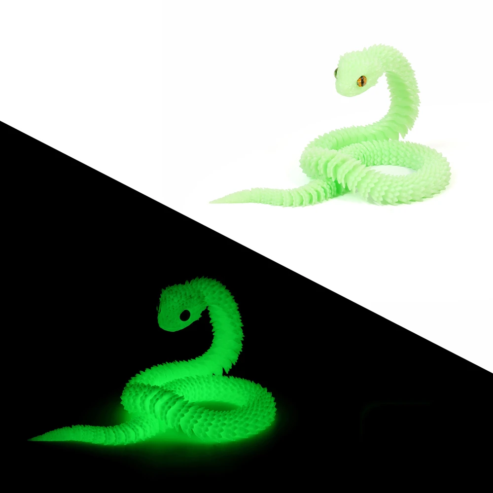 현실적인 3D 인쇄 된 뱀 장난감 여러 가지 빛깔의 회전식 시뮬레이션 된 뱀 장식 PLA 시뮬레이션 동물 시뮬레이션 모델 할로윈