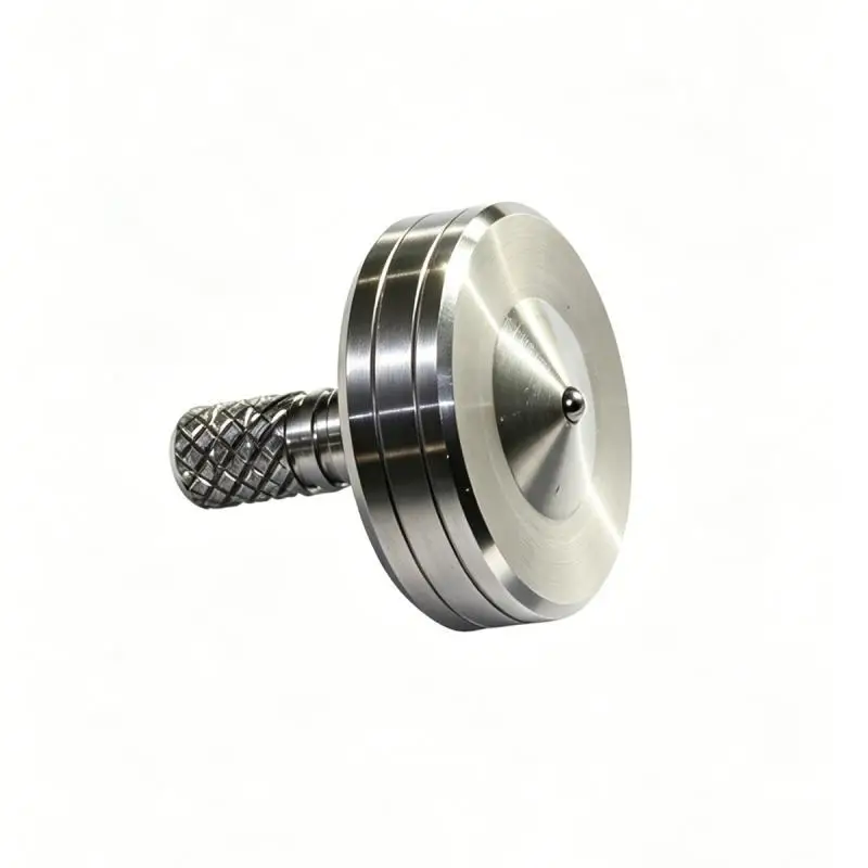 Stainless Steel Spinning Top Cnc Precision Machining Hand Twist Gyro With Mirror Base Desktop Stress Relief Fidget Toy