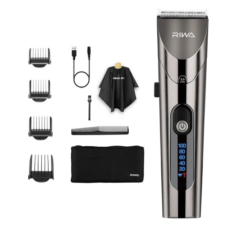 

Hair Clipper Carbon Steel Cutter Head With LED Screen Professional Washable Strong Power Electric Hair Trimmer For Men Low Noise