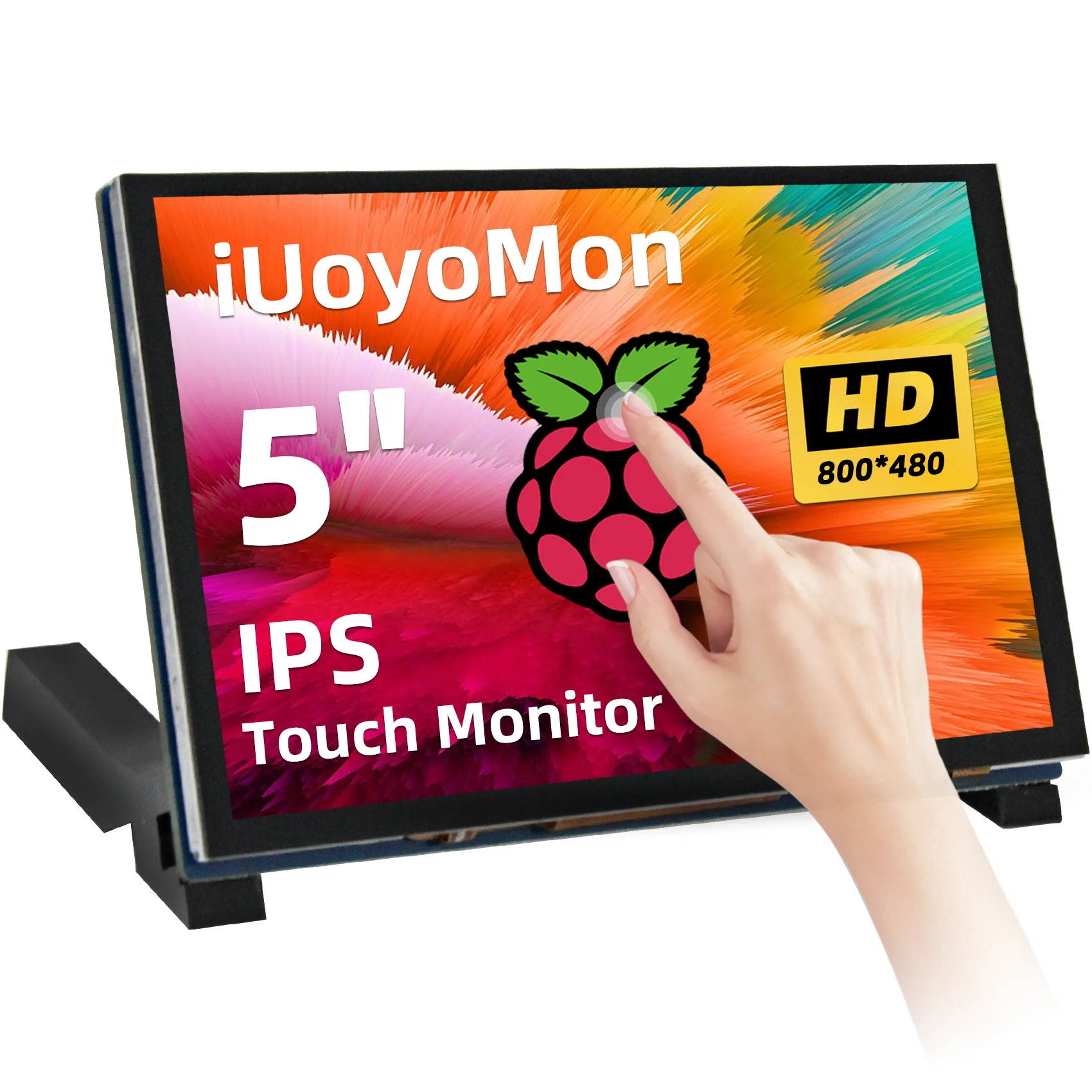 IUoYoMon 5 Inch 800x480 DSI IPS Display, Touchscreen Monitor for Raspberry Pi 5 4 B 3 B+ A+ Driver-Free
