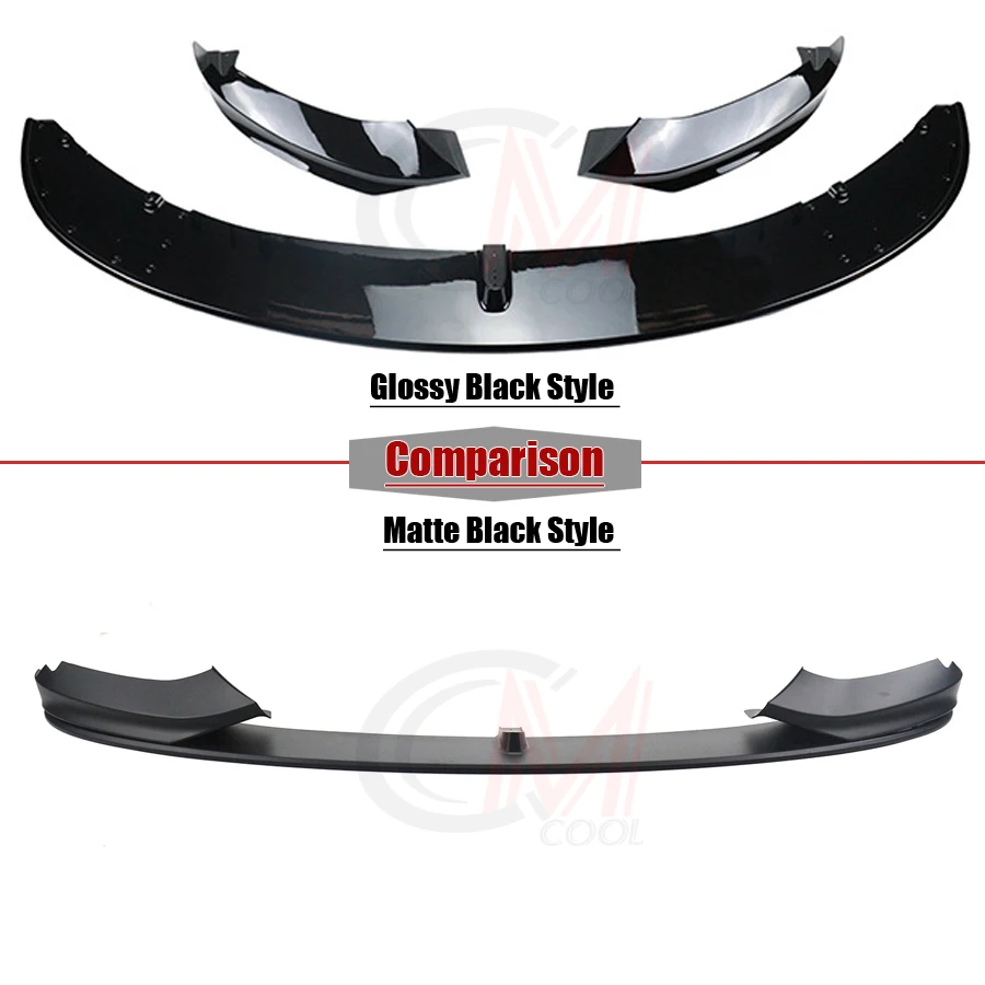 For BMW 4 Series F32 F33 F36  Glossy Black Front Lip Car Front Bumper Integrated Front Split Front Corner Modification Kit