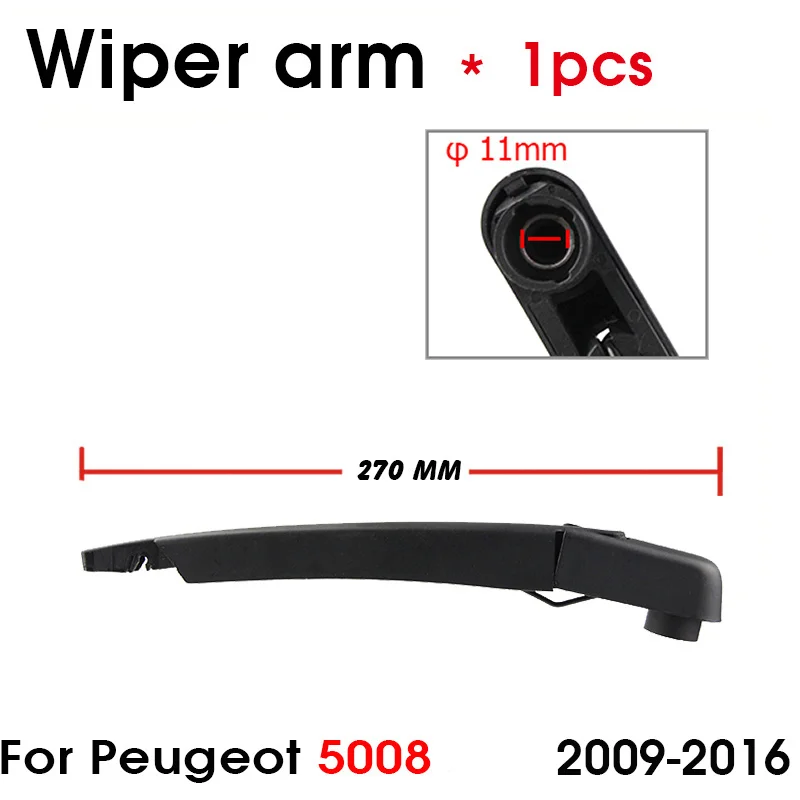 Car Wiper Blade For Peugeot 5008 2009 Onwards Rear Back Windshield Windscreen Rear Wiper 295mm+Arm 270mm Car Accessories