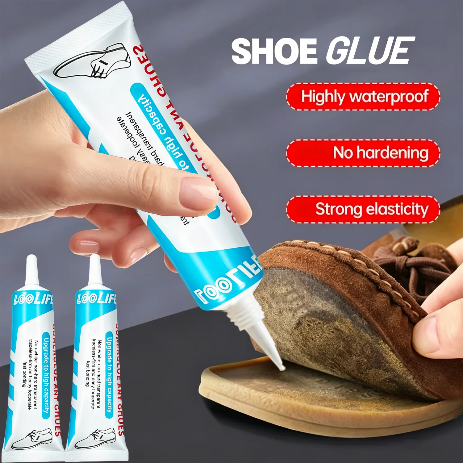 LOOLIFL 60ML Strong Universal Adhesive Waterproof Shoe Glue Professional Repair For Sports Shoes Boots Leather Clear Sealant