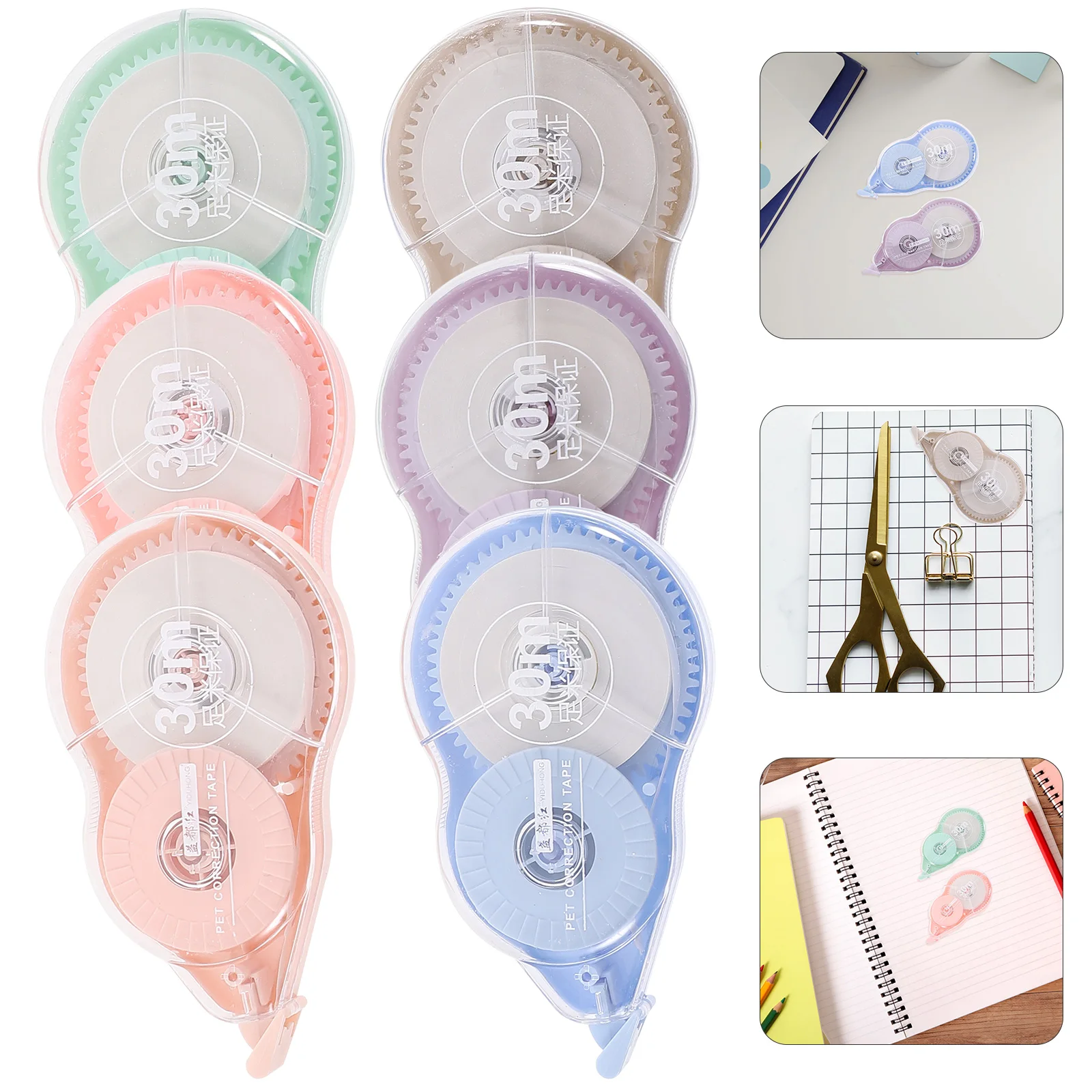 6 قطعة شريط تصحيح المواد Pas لينة بيضاء لاصقة للطلاب القرطاسية المدرسية اللوازم المكتبية سجل القصاصات بطاقات المعايدة