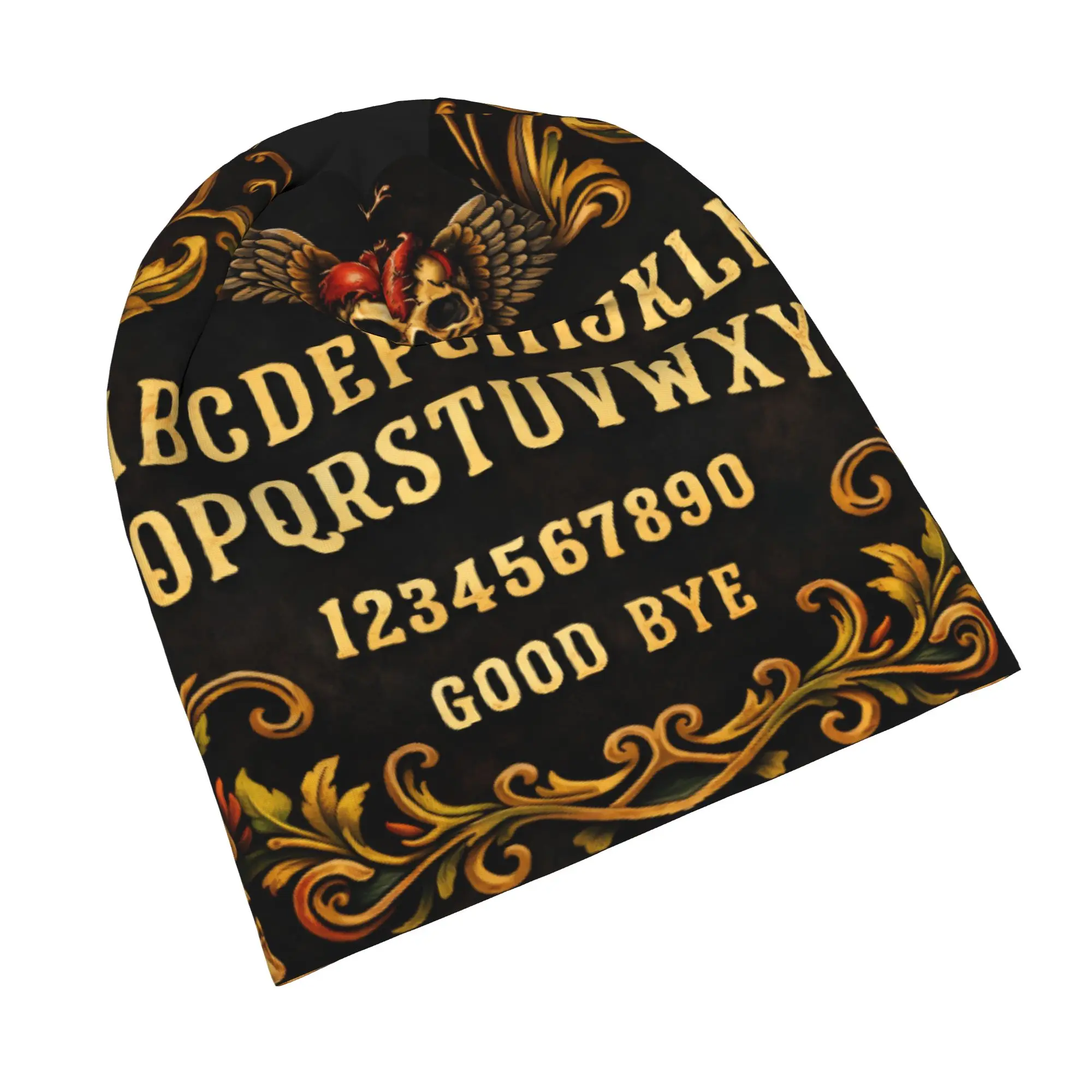Ouija Board Bonnet Hats Goth Street Skullies Beanies Hats Halloween Skull for Men Women Spring Dual-use Caps