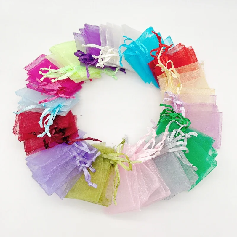 

100pcs Drawstring Sachet Bag 10x15 Organza Gift Bag Wedding Packaging Jewelry Storage Bags Mesh Mini Gift Pouches Organza Bags