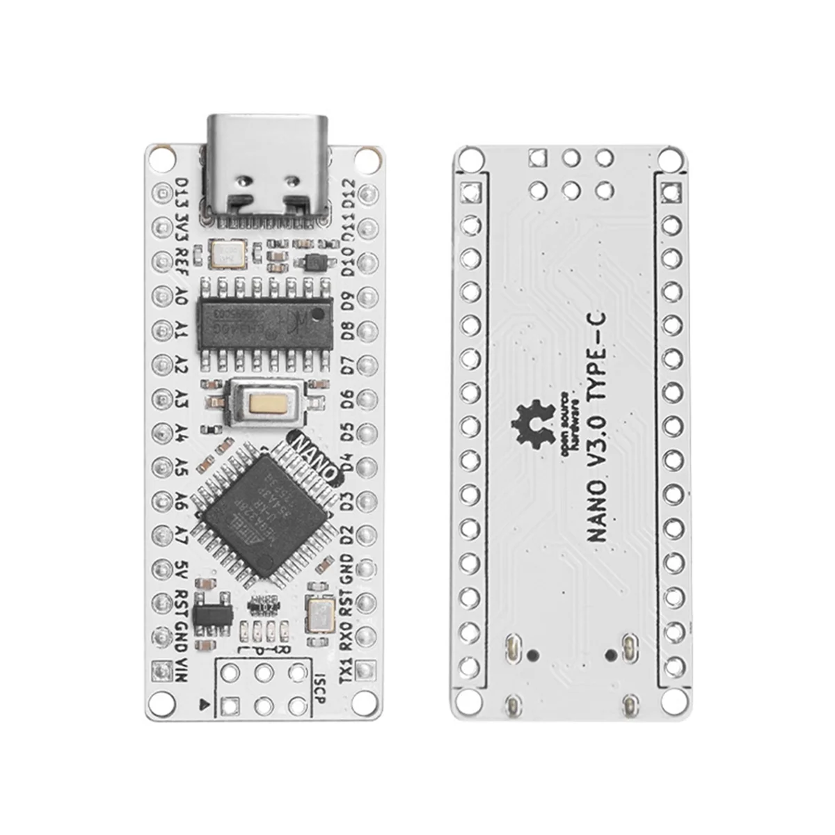 

Улучшенный интерфейс макетной платы Atmega328P Type-C, совместимый с Arduino Nano V3.0 CH340G, белый B F