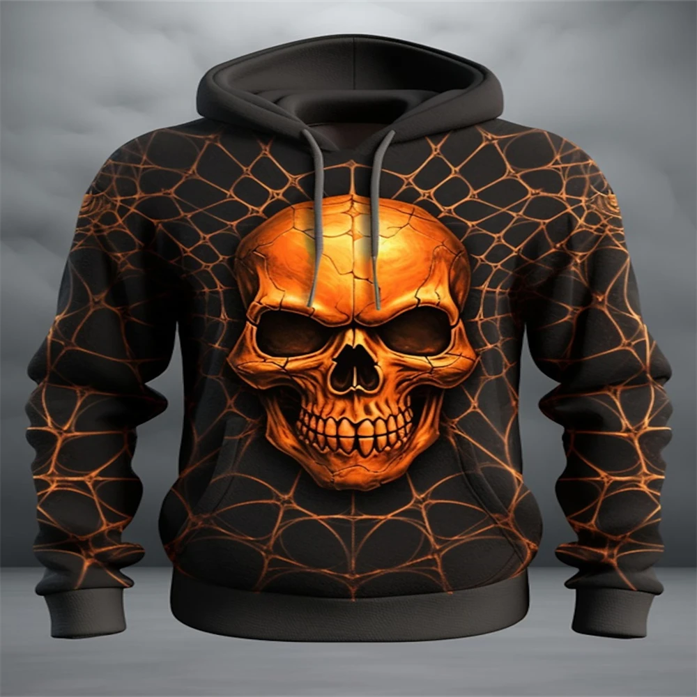 

Halloween Men's Graphic Hoodie Pumpkin Prints Classic Casual 3D Pullover Holiday Fashion Hoodies Style Long Sleeve Hooded