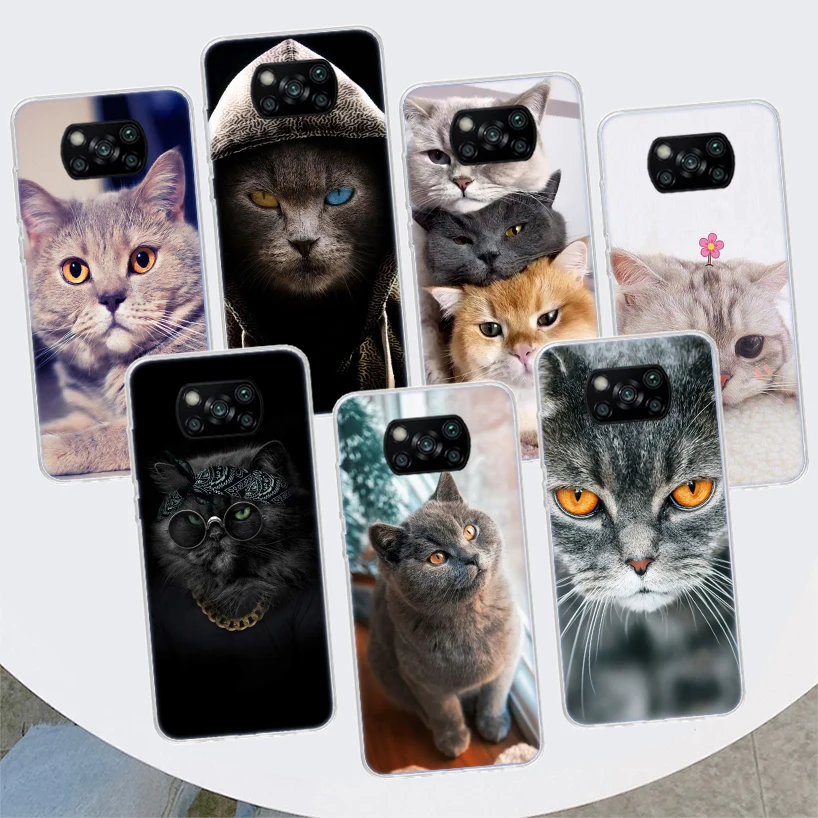 British Shorthair Cat Phone Case For Xiaomi Mi 11 Lite 11i 12X 12 9 8 12T 11T 10T 9T Pro 10 5X 6X Ultra 5G Cover Coque Capa