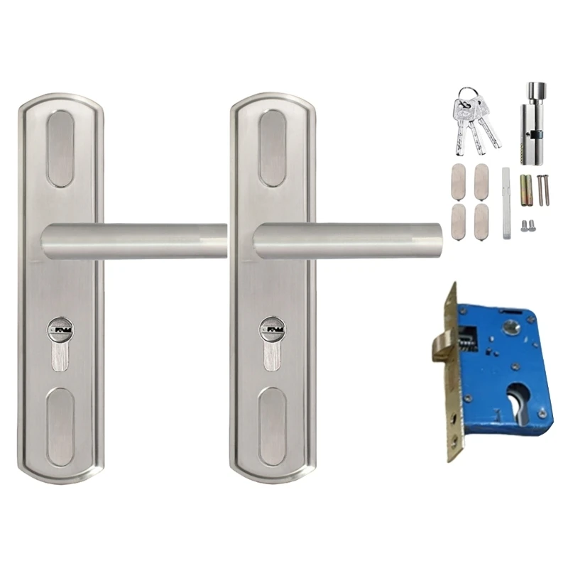 AntiTheft Door Lock Stainless Steel Room lock Entry Door Handle with Lock and Security Door Lever Handle Lock