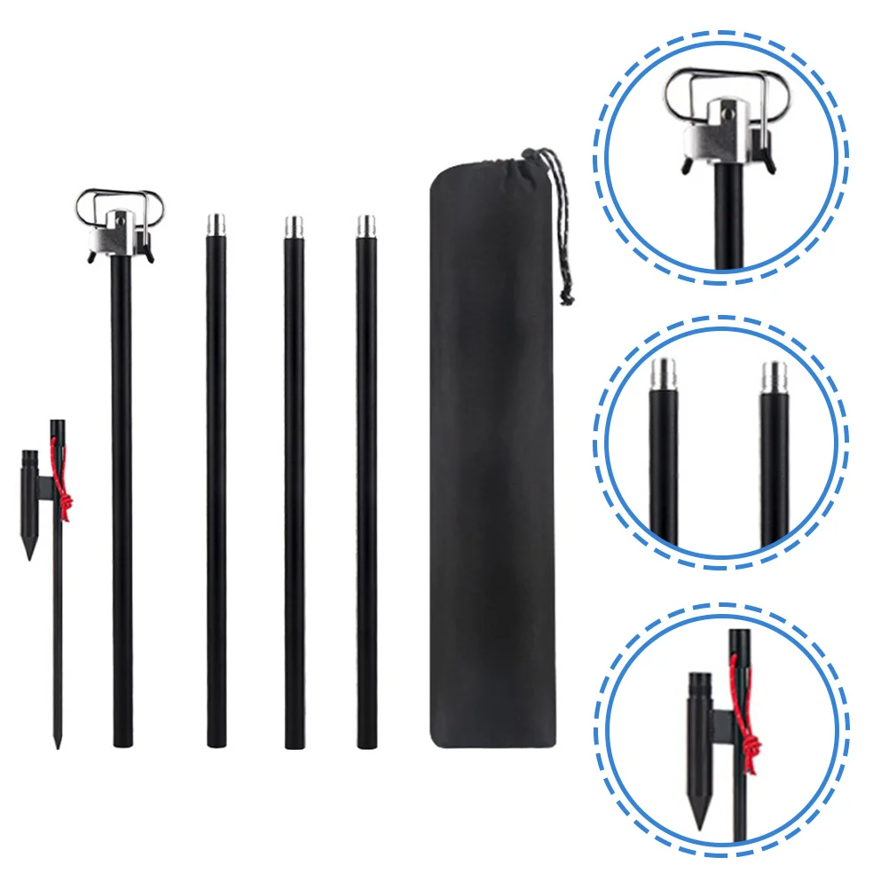 

1 Set Foldable Camping Lamp Rack Premium Aluminum Alloy Double Hooks Outdoor Light Stand Portable Lantern Bracket For Camping