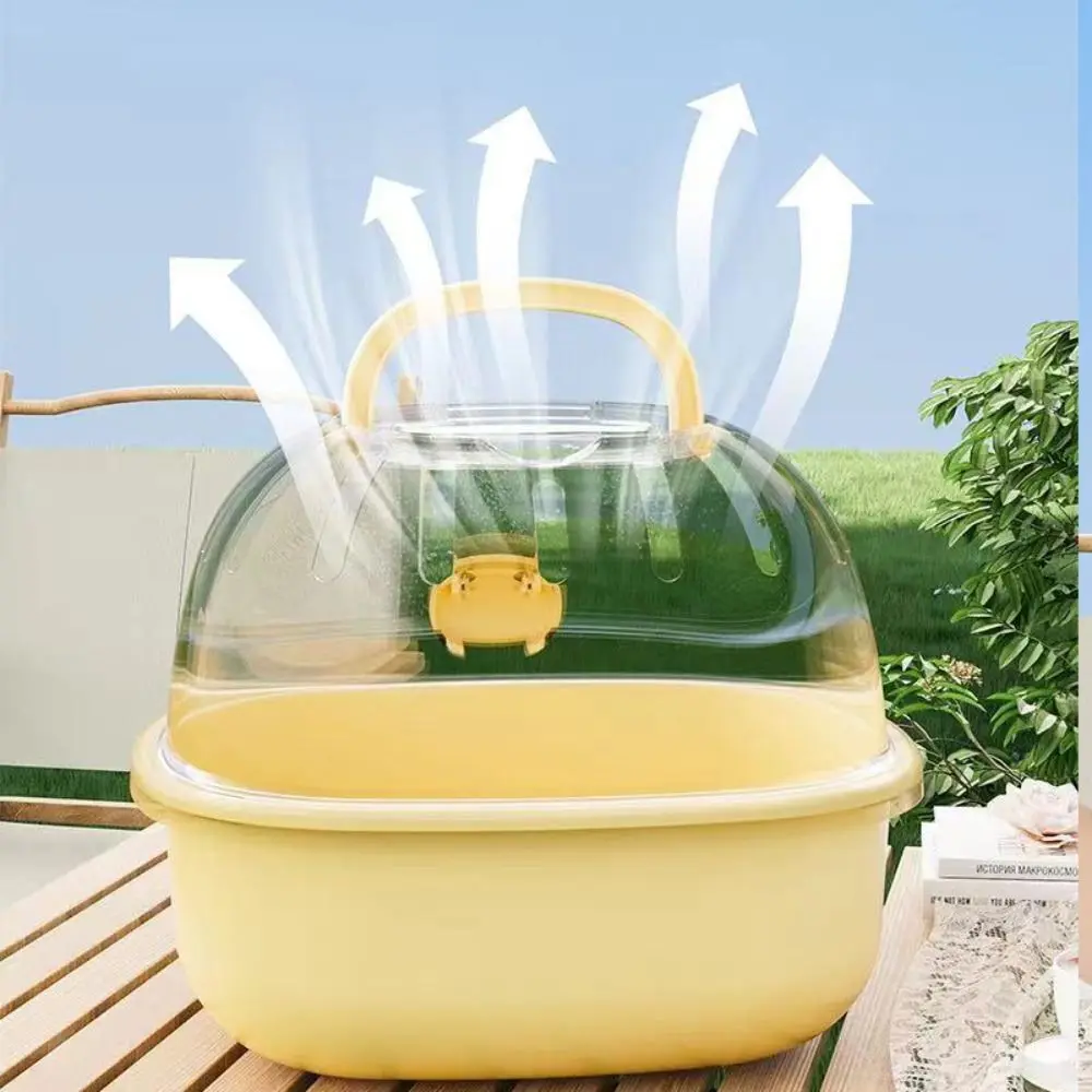 Portable Handheld Hamster Cage Sturdy Large Space Pet Carrying Box Travel Carrier Holder Breathable Small Animal Carrying Cage