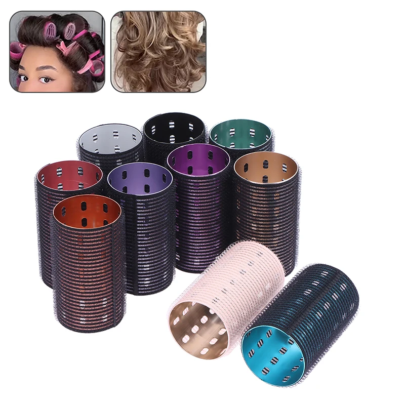

5x9cm Color Aluminum Core Hair Rollers, Self-Grip Thermal Curlers with Nylon Hook & Loop, Fast Heat for Voluminous Styling