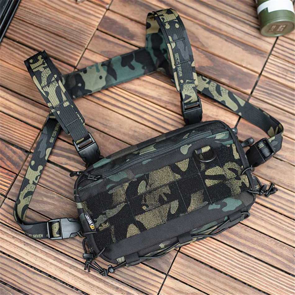 Outdoor Multifunctional Tactical Accessory Vest Bag Military Fan Hiking Chest Bag Fashion Casual Shoulder Packpack Mobile Wallet