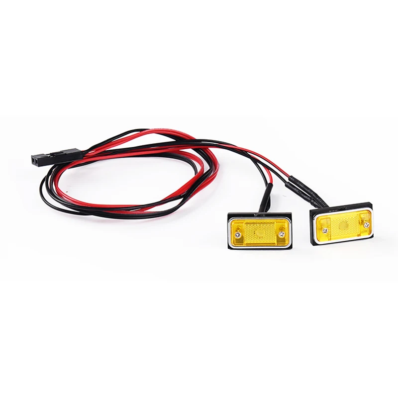 RC Crawler Car LED Yellow Red Rectangle Turn Signal Position Lights for 1/10 Traxxas TRX4 Defender AXIAL SCX10 II 90046 RC4WD