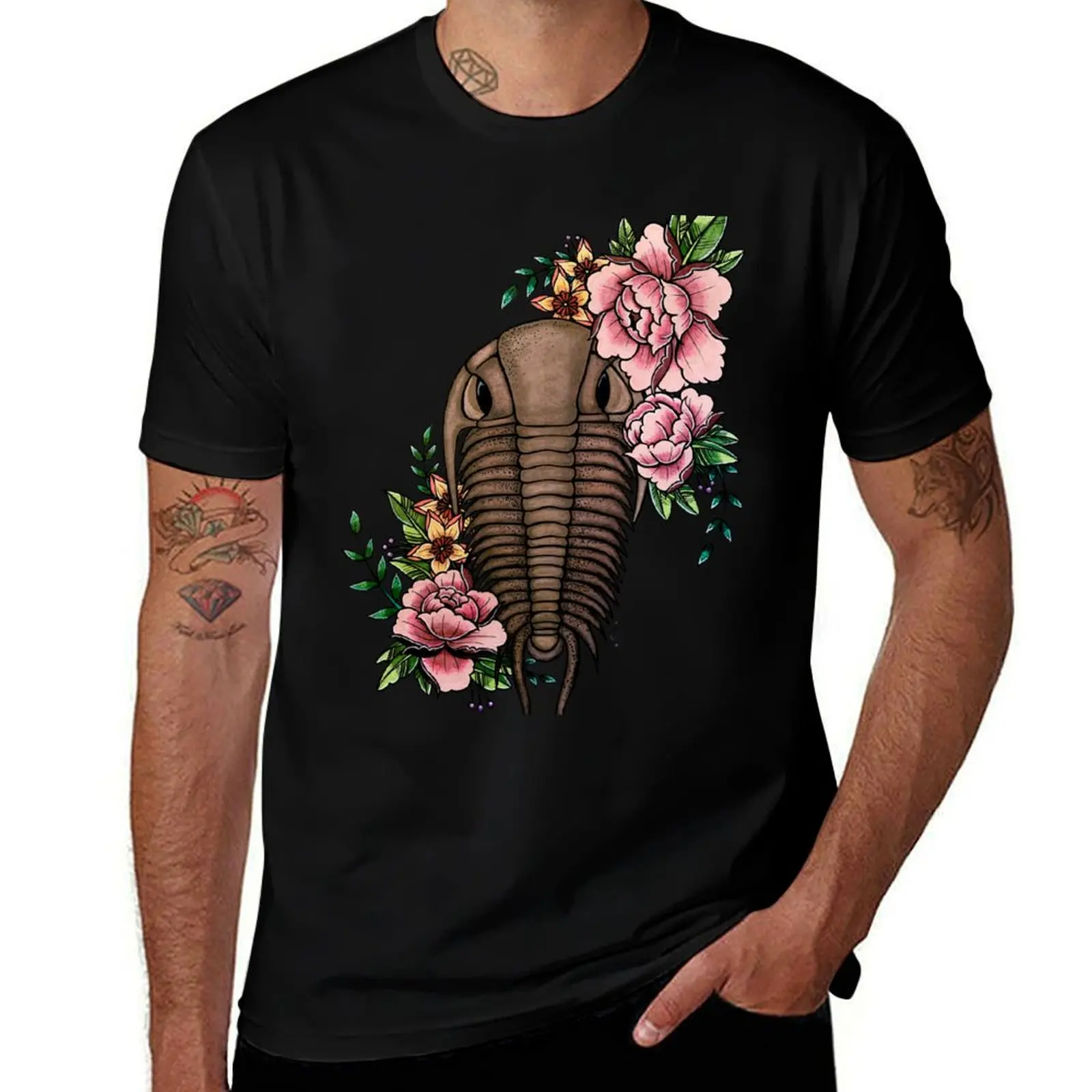 

Floral Trilobite T-Shirt man t shirts for men casual t shirts for man cotton soft T-Shirt