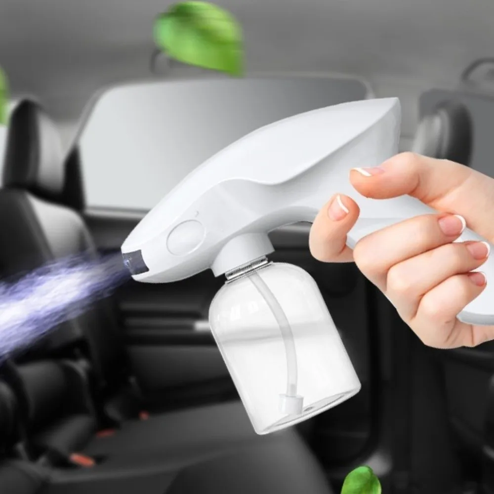 Blue Light Electric Atomizer Sprayer Rechargeable Wireless Mist Spray Machine Portable Handheld Shark Shaped Disinfector