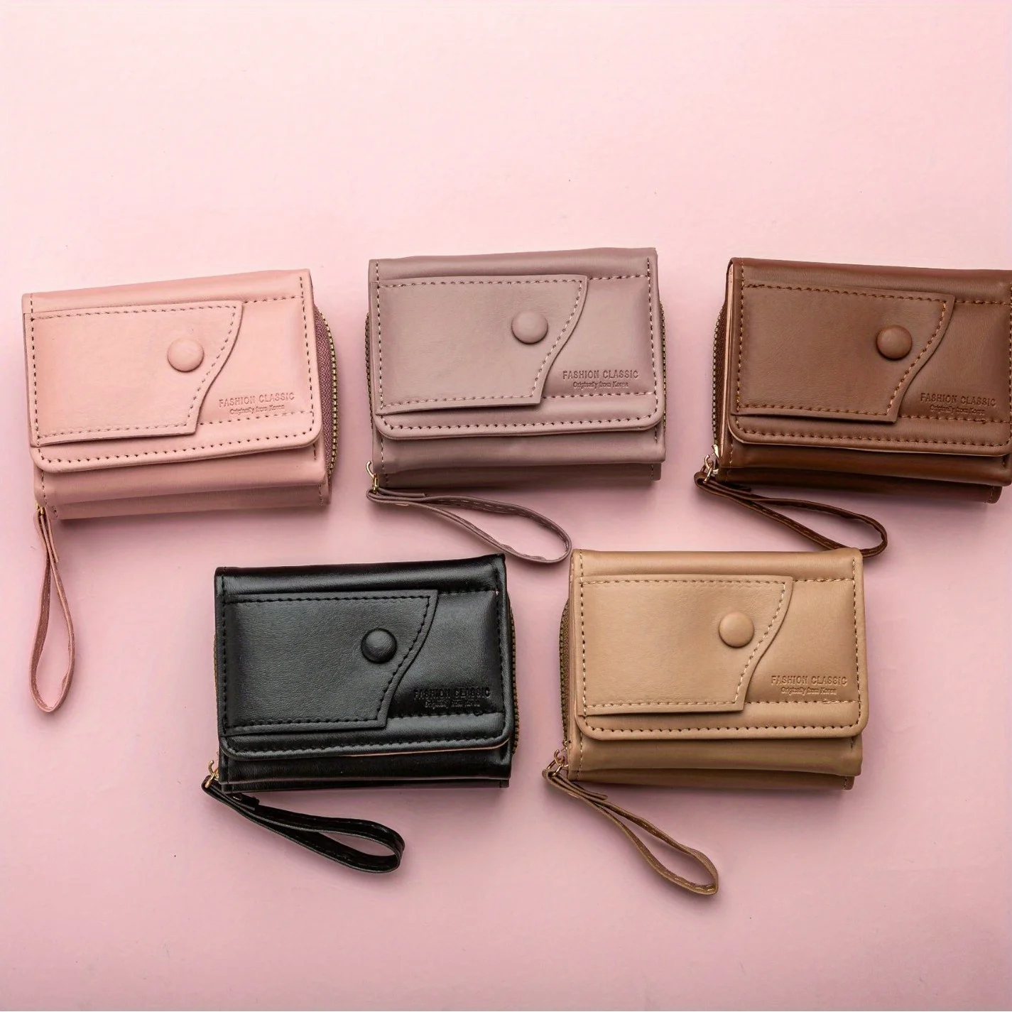 Zipper Wallet, Tower Buckle Zero Wallet, Women's Short Handheld Bag,Mini Travel Storage Bag,Solid Color Simple Versatile Fashion