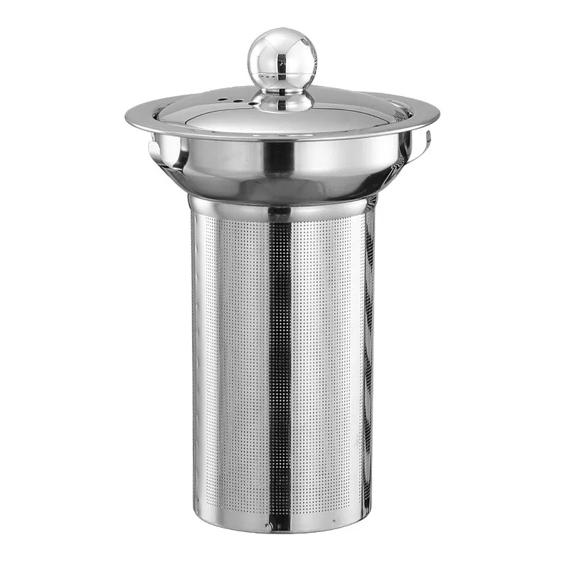 Infuseur à thé cylindrique en acier inoxydable, pour théières, tasses, maille Fine, feuilles de thé, passoire à épices, filtre diffuseur,