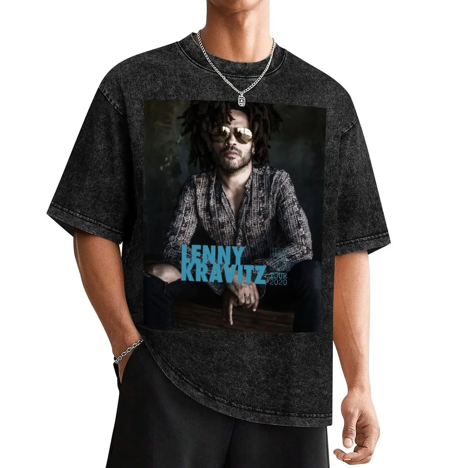 

Sevenlen Lenny Show Kravitz here to UK World Tour 2020 T-Shirt designer shirts Men's cotton t-shirt