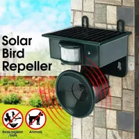 Outdoor Solar Repellent Ultrasonic Animal Bird Pest Repeller with Sound Scarer Deterrent for Balcony Garden Farm Yard