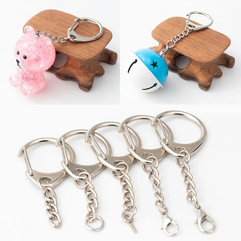 10pcs Metal Blank Key Ring For Women Men Keychain Split Rings Keyfob Keyrings Lobster Clasp DIY Key Pendant Keychain Accessories