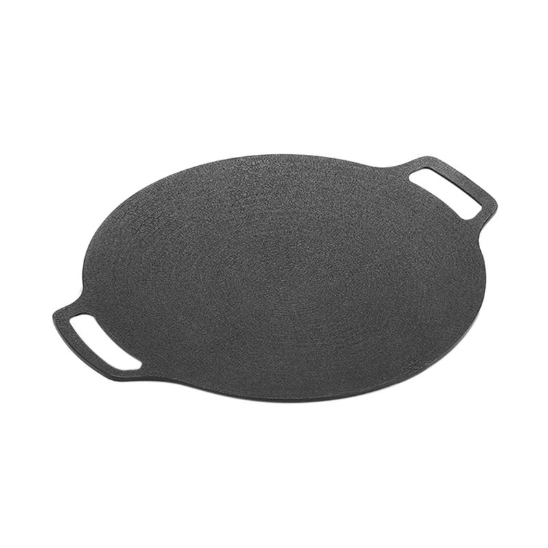 35Cm Thick Cast Iron Frying Pan Flat Pancake Griddle Non-Stick Bbq Grill Induction Cooker Open Flame Cooking Pot