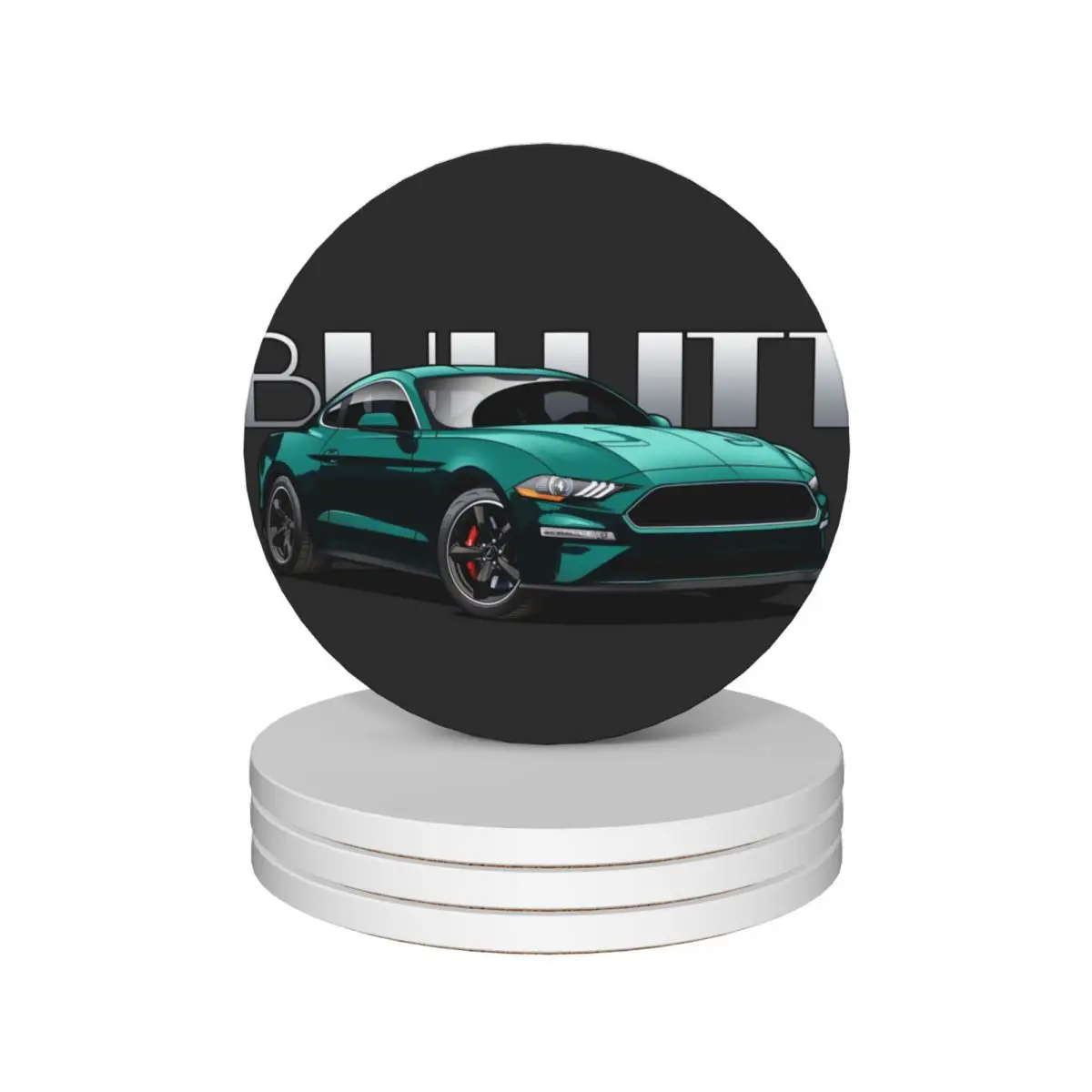

BULLITT Mustang Ceramic Coasters (Set of 4) cute set for the kitchen accessories for table Coasters