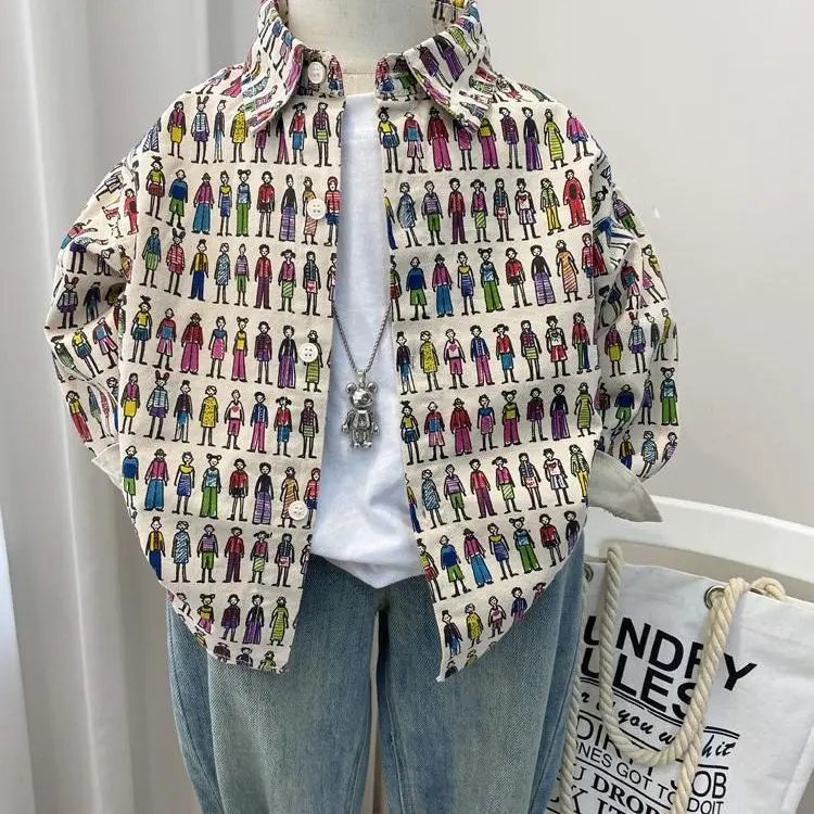 سترة قميص للأولاد لربيع وخريف 2026 ملابس ربيعية عصرية جديدة للأطفال الصغار