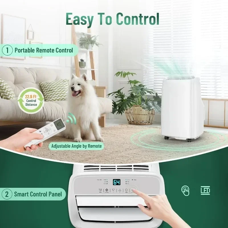 DuraComfort Portable Air Conditioners Compact Home A/C Cooling Unit Remote Controller Built-in Dehumidifier Fan Modes