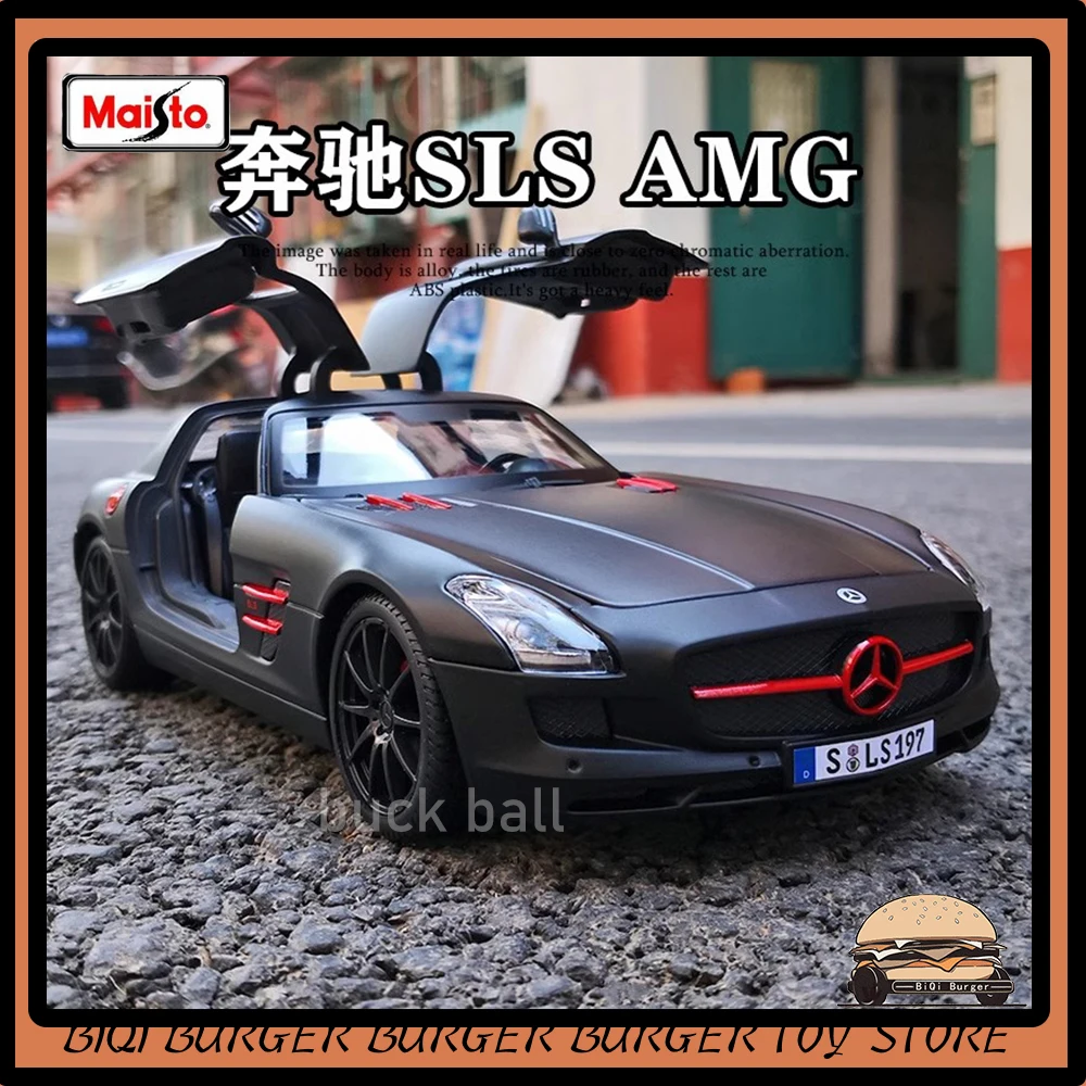 

1:18 Maisto Mercedes Benz SLS AMG Alloy Model Car Sports Static Die Cast Vehicles Diecast Retro Collection Adults Children Gifts