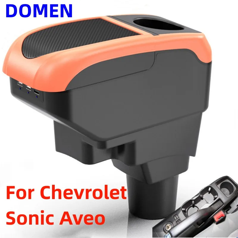 

Подлокотник для Chevrolet Sonic Aveo, оригинальный специальный центральный подлокотник, модифицированные аксессуары, большое пространство, два слоя USB