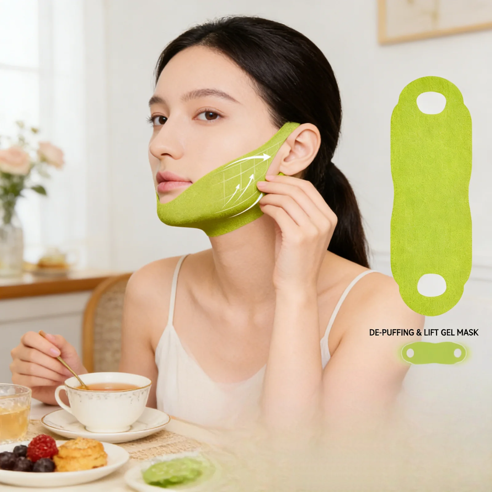 Centella Double Chin Mask V Shape Face Lift Care Moisturizing Facial Contouring Cooling Collagen 3D V Line Face Lifting Mask