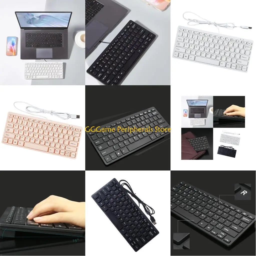 

U55B Ergonomic USB Wireds Mini Keyboards 78 for Efficient Typing on Laptops and Desktops
