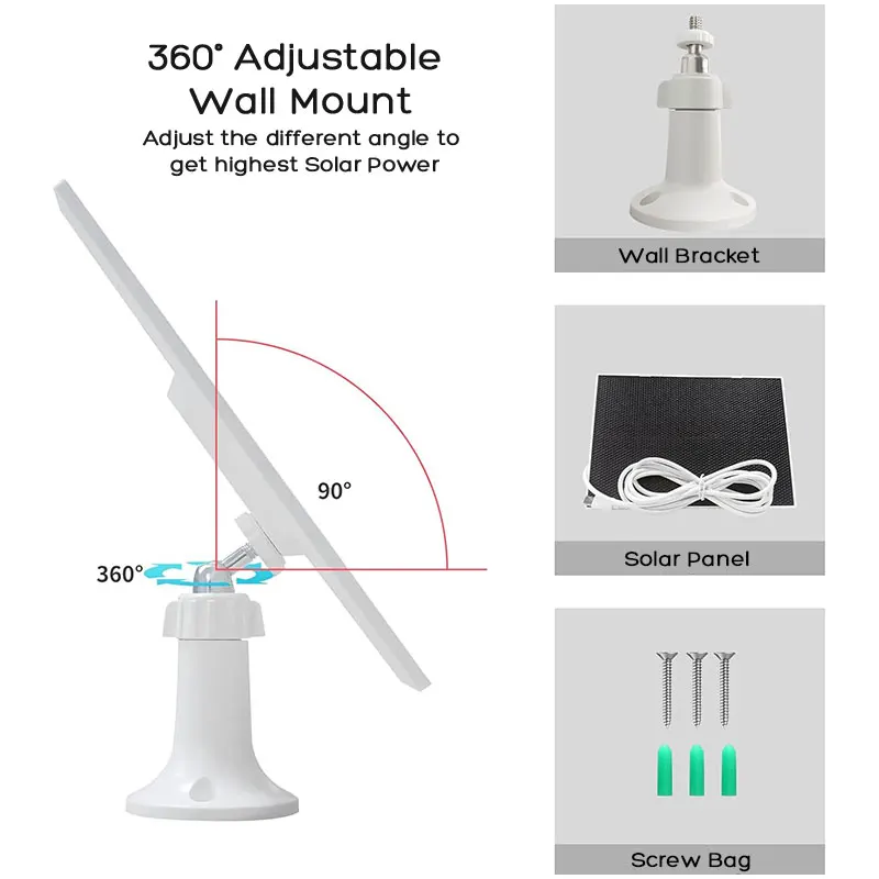 شاحن لوحة طاقة شمسية ETFE مطور مع محول Micro USB وType-C شحن غير قابل لإعادة الشحن لكاميرات الأمان القابلة لإعادة الشحن. #5