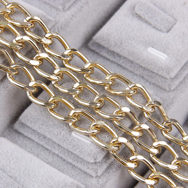 1 Meter Aluminum  Chain Extension 2.3x9.2x14.5mm Keychain Golden New Use by Handmade DIY Jewelry Accessories