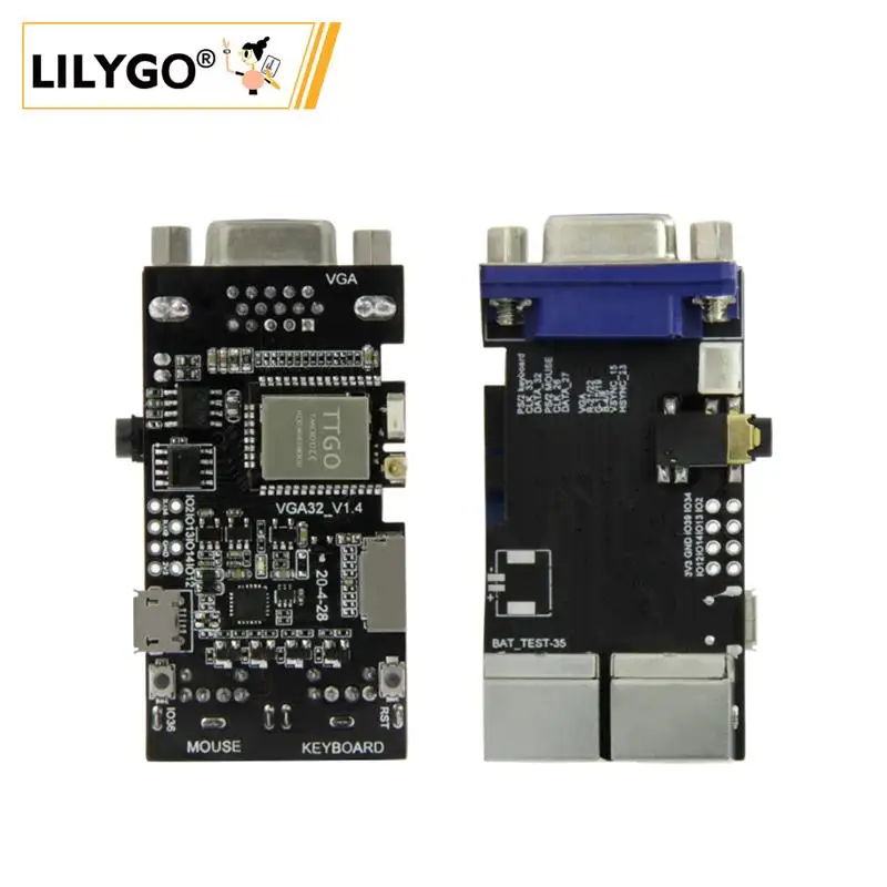 LILYGO®FabGL VGA32 VGA ESP32 PSRAM модуль V1.4 контроллер PS/2 мышь клавиатура графическая библиотека игры ANSI/VT терминальные схемы