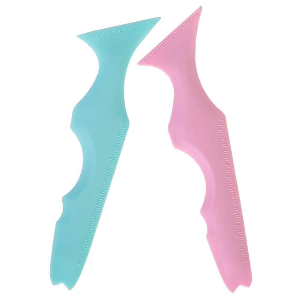 2Pcs Ergonomic Eyeliner Stencil Tool with Scale Assistance Fast Precise Eye Makeup Aid Lip Ruler Mascara Guide Silicone Template