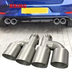 1 Piece Matte Stainless Steel Dual Exhaust Tip Universal Exhaust System Muffler Tip Y Shape Nozzle For Golf R MK7 GTI Exhaust