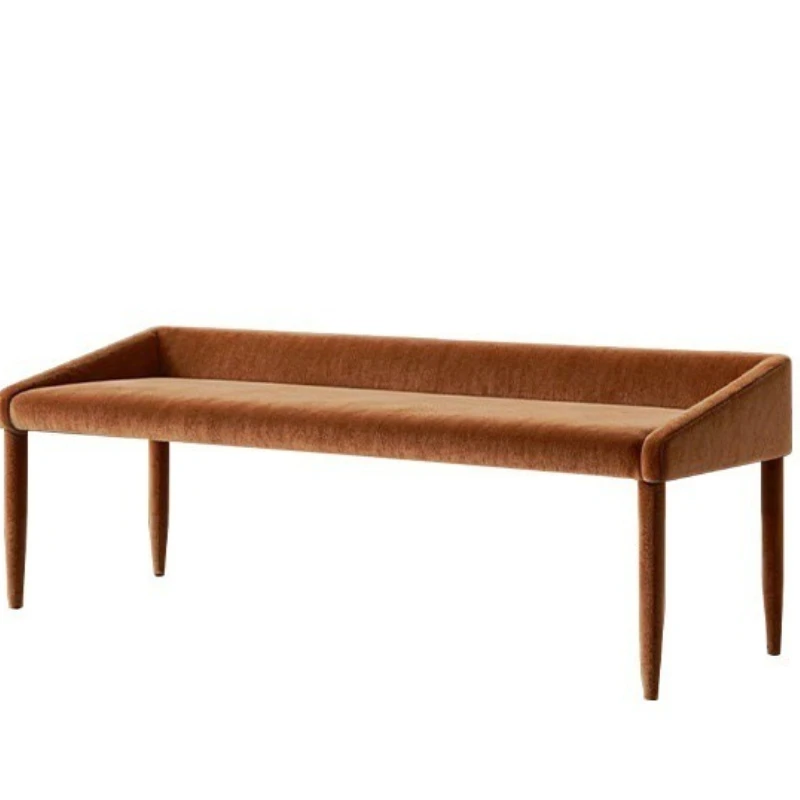 Italian minimalist, bedroom bench, simple solid wood, avocado sofa chair