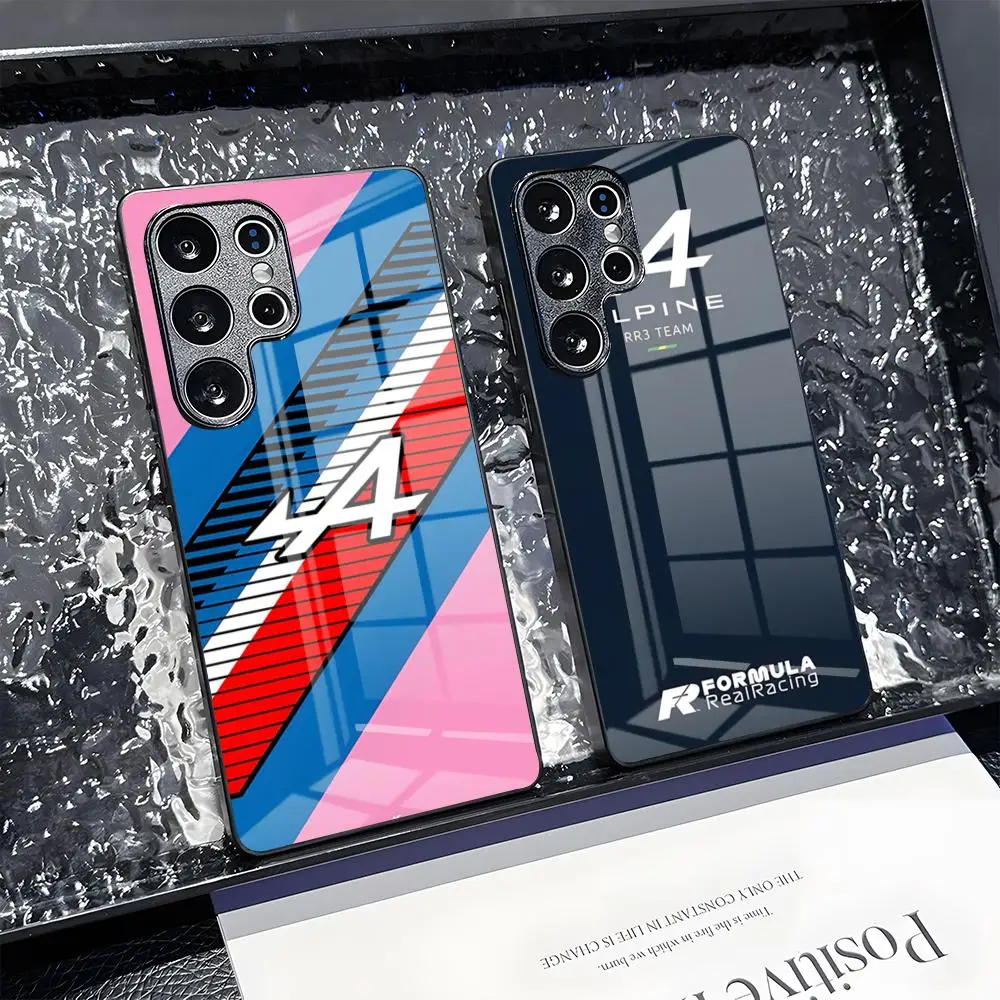 Alpine Logo Tricolor Französische Handyhülle für Samsung S 25 24 23 22 21 Ultra 10 Plus A16 Pro Fe 20 Note 34 S30 stoßfeste Handyhülle