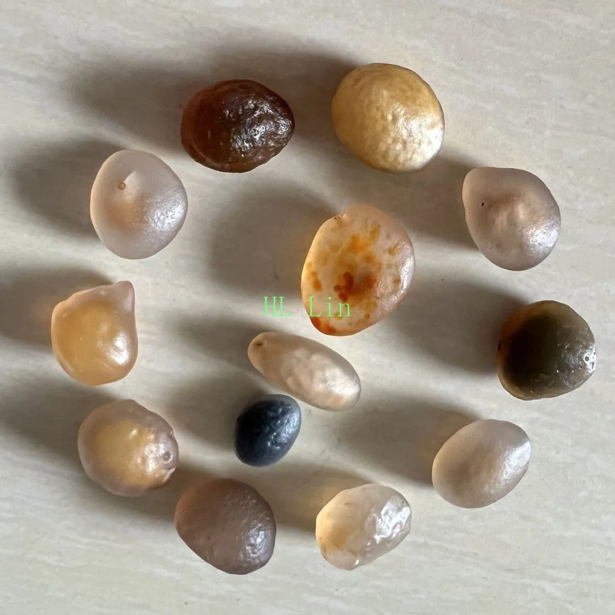 Sunset Tone Candy Agate Gemstones,Vial Set, 10-15mm Natural, Desert Stone, Collector Gift.Candy Agate