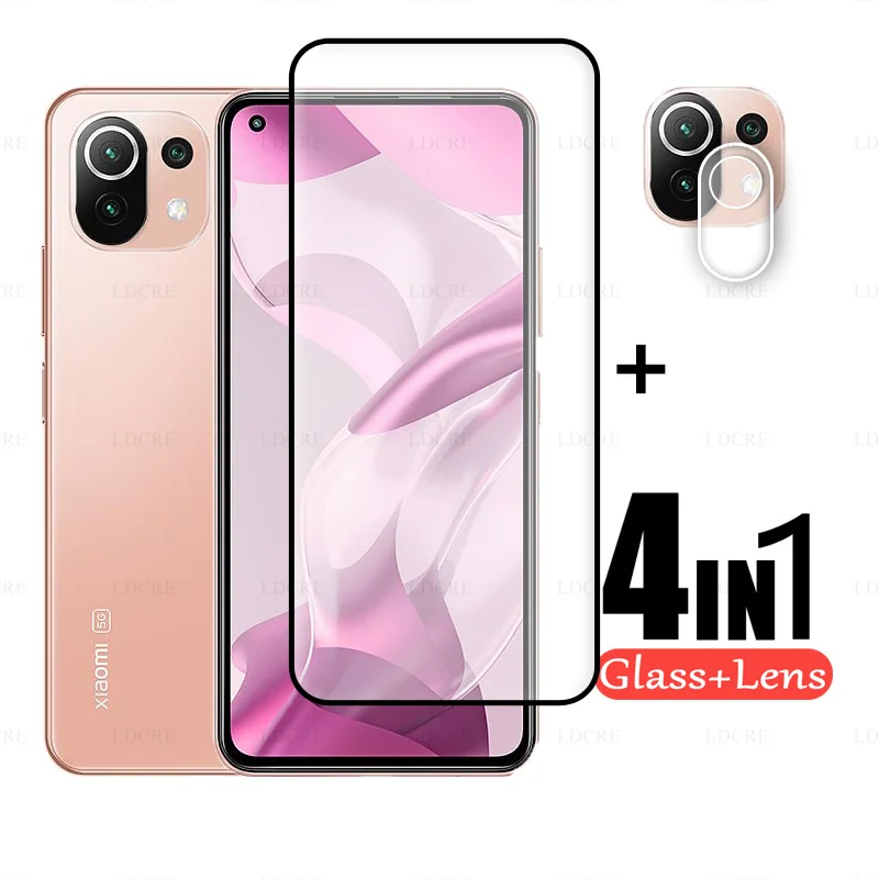 For Xiaomi 11 Lite 5G NE Glass Full Cover Screen Glass For Xiaomi 11 Lite 5G NE Glass Camera Lens Film For Xiaomi 11 Lite 5G NE